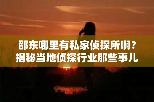 邵东哪里有私家侦探所啊？揭秘当地侦探行业那些事儿