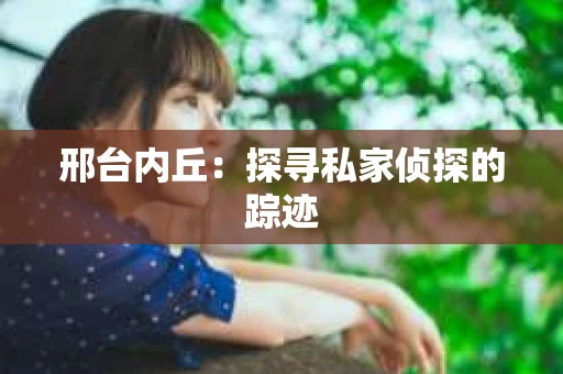 邢台内丘：探寻私家侦探的踪迹
