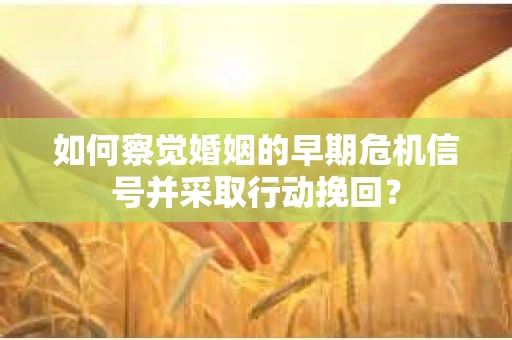 如何察觉婚姻的早期危机信号并采取行动挽回？
